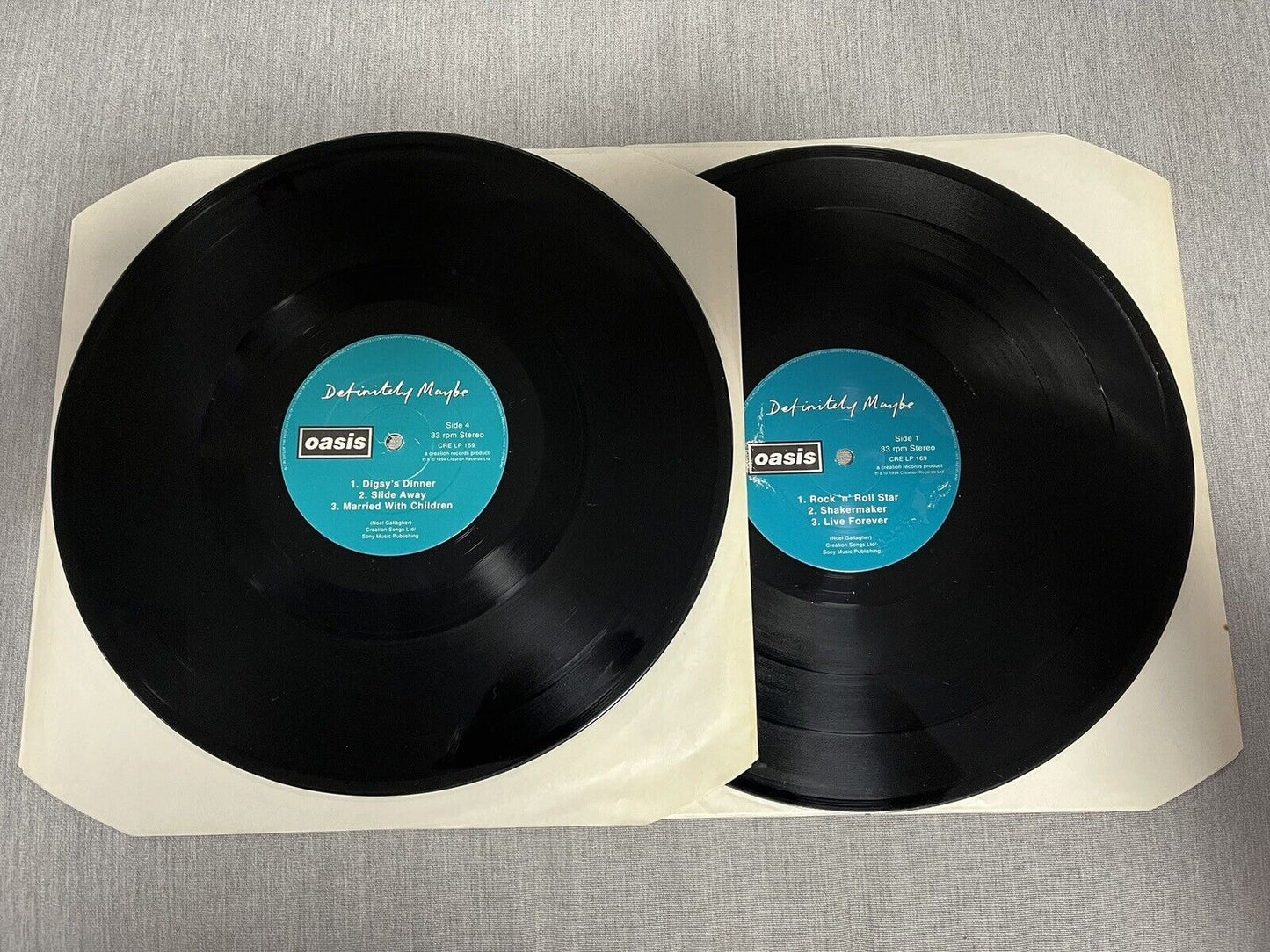 OASIS DEFINITELY MAYBE UK 1ST PRESS 2 X 12" VINYL LP DAMONT CRELP169 1994 RARE